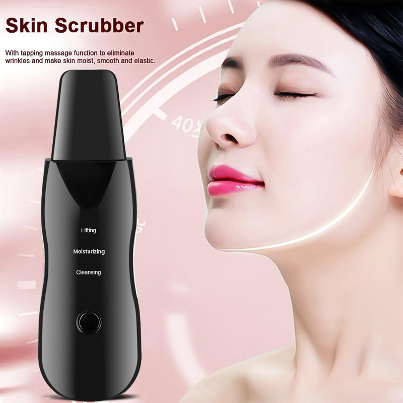 Ultrasonic Facial Pore Cleaner Professional Skin Scrubber Face Lifting Deep Clean Blackhead Remover Peeling Beauty De