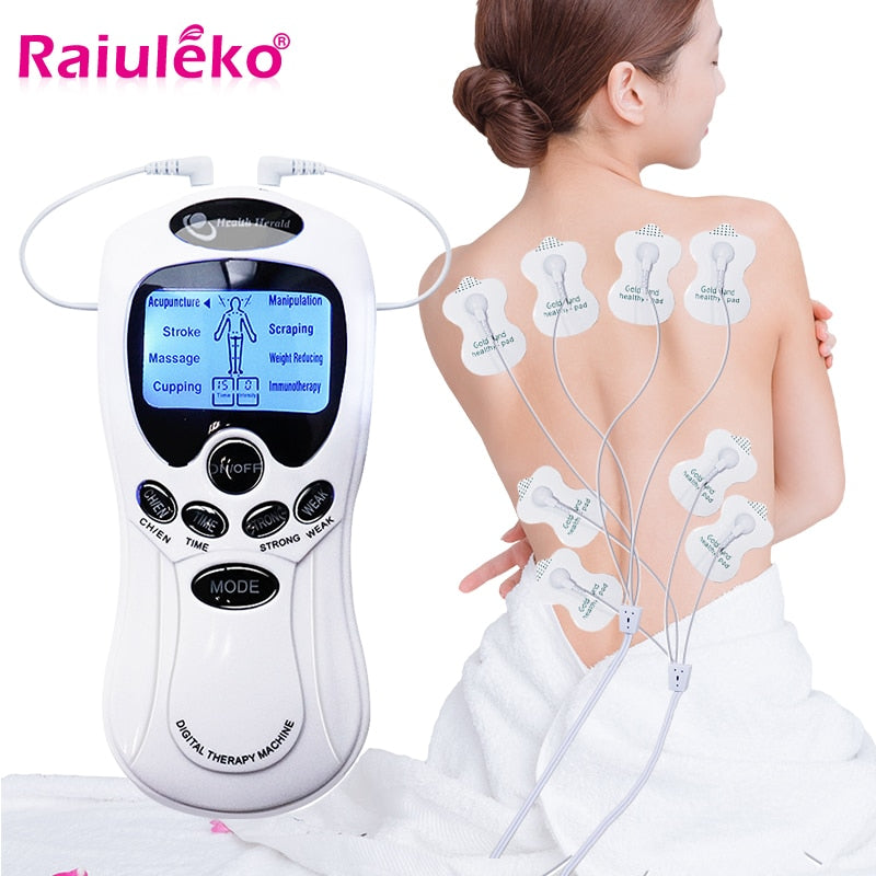 TENS EMS Massager Muscle Stimulation Electronic 8 Mode Personal Nerve Stimulator Electro Stimulation Therapy Machine Pain Relief