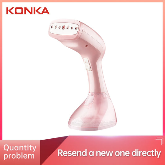 KONKA Handheld Garment Steamer 1500w Pink Ironing For Clothes 250ml Portable Home&amp;Travel 15s Fast-Heat Household Fabric Steam