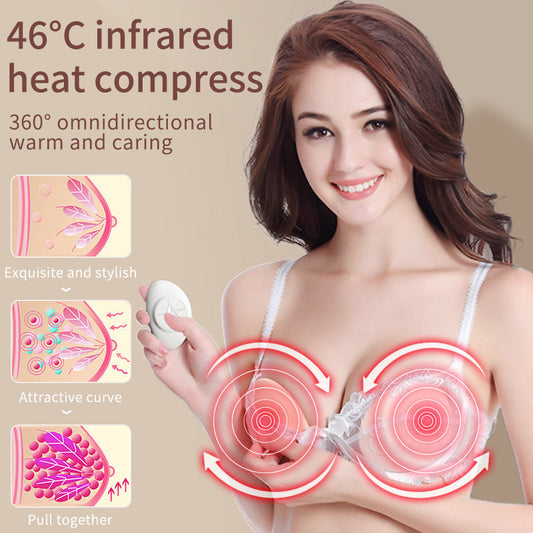 Rechargeable Silicone Vibrating Home Use Breast Lifting USB Rechargeable Wireless for Women Electric Breast Massager Device