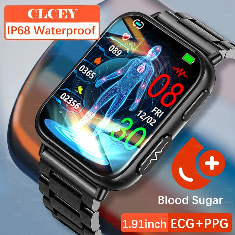 CLCEY IP68 Waterproof M4 Blood Sugar 1.91inch