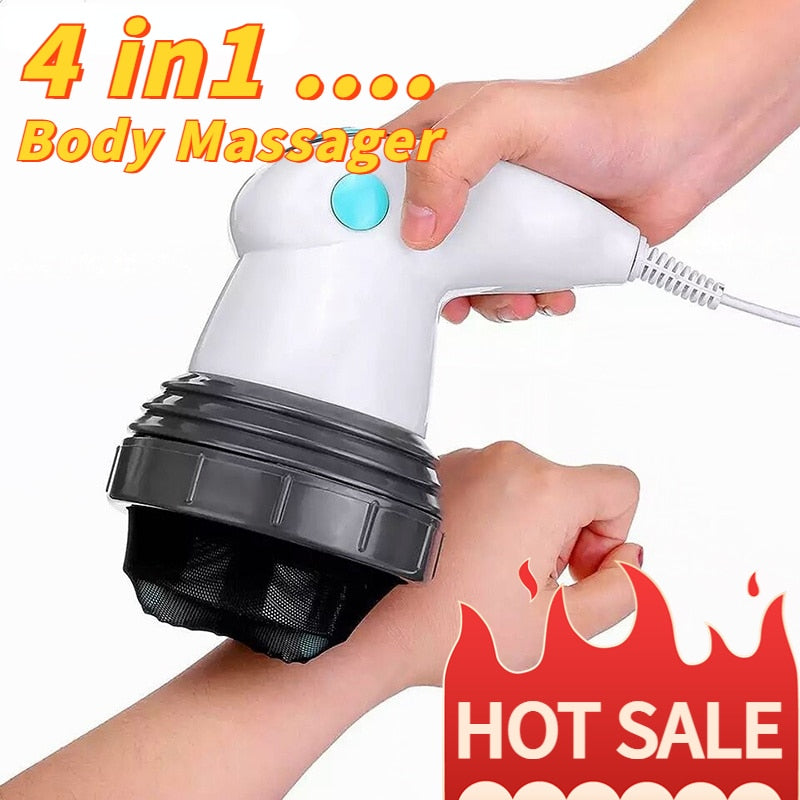 Anti-Cellulite Massager 4 In 1 Infrared Electric Body Slimming Relaxing Muscle 3D Roller Massager Weight Loss Fat Remove Roller