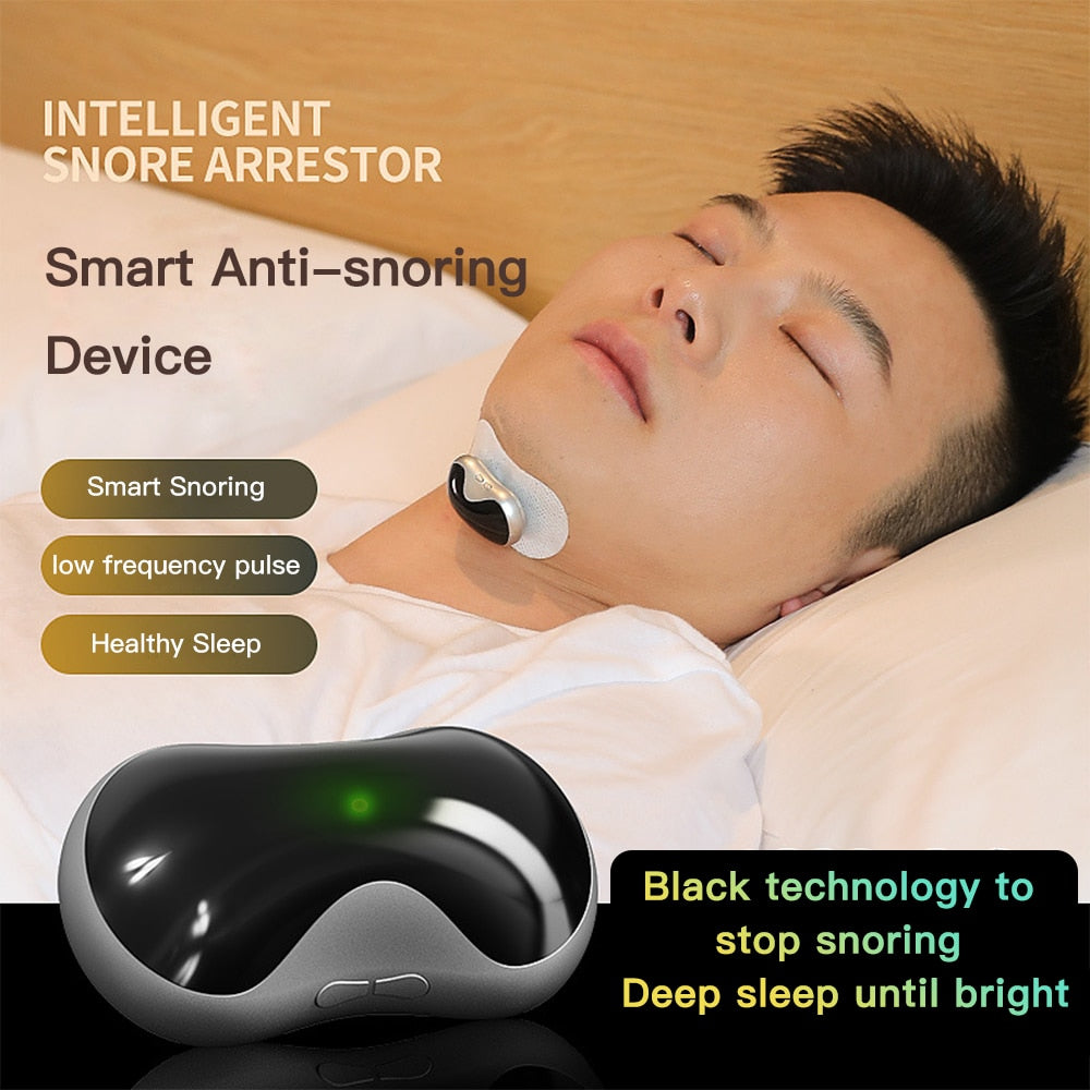 Electric Smart Snoring Stopper EMS Pulse Anti Snoring Device Effective Solution Snore Sleep Apnea Aid Noise Reduction Anti Ronco