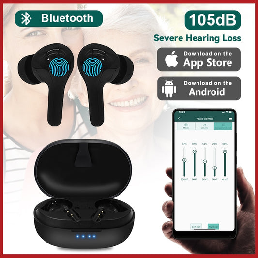 Rechargeable Hearing Aids Bluetooth Hearing Aid APP Control High Power Amplifier Severe Loss For Deafness aparelho auditivo