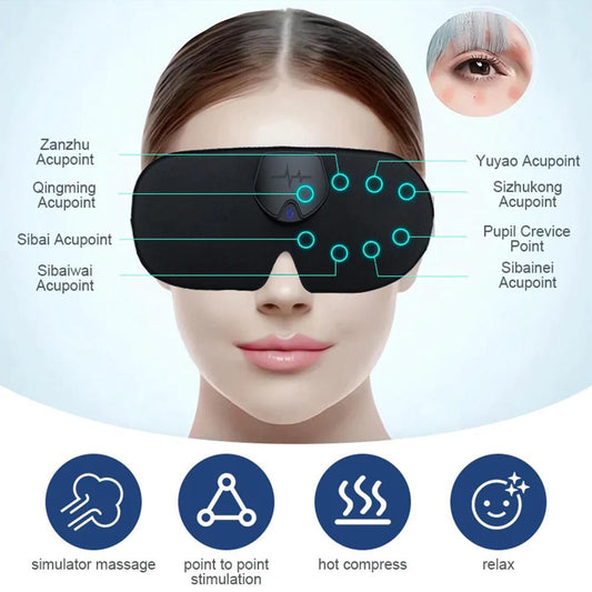 NEW 4Gear Intelligent Eye Massage Device Sleep Shading Eye Mask Vibration Eye Protector Low Frequency Pulse Massage Eye Mask