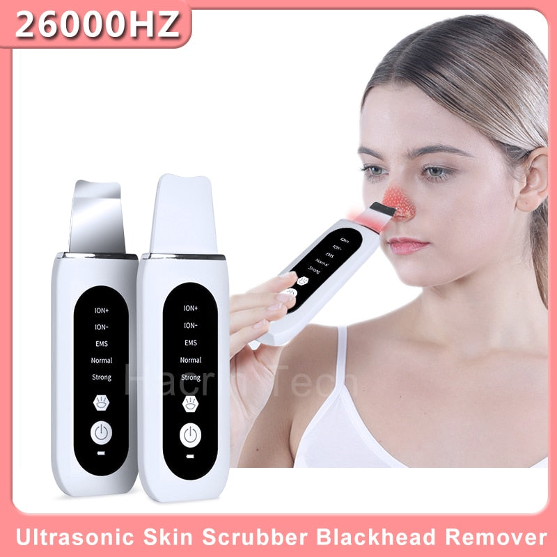 Ultrasonic Skin Scrubber Remove Blackhead Cleaning Deep Face Cleaner Ultrasonic Shovel Facial Peeling Cleaning Acne 26000hz