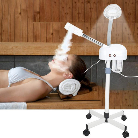 3 in 1 Facial Steamer with 5X Magnifying Lamp Ozone Nano Ionic Face Steamer Humidifier Vaporizer Aromatherapy Mist Steam Inhale