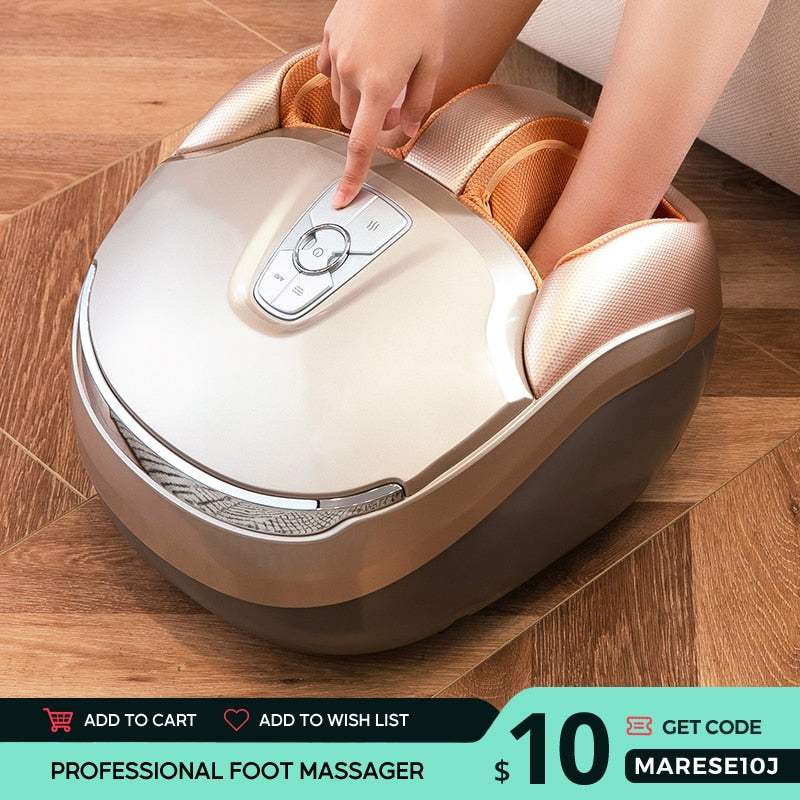 MARESE M7 Plus Máquina Elétrica Massageador de Pés com Massagem de Vibração Profunda Aquecida Rolamento Amassar Compressão de Ar Presente Saudável