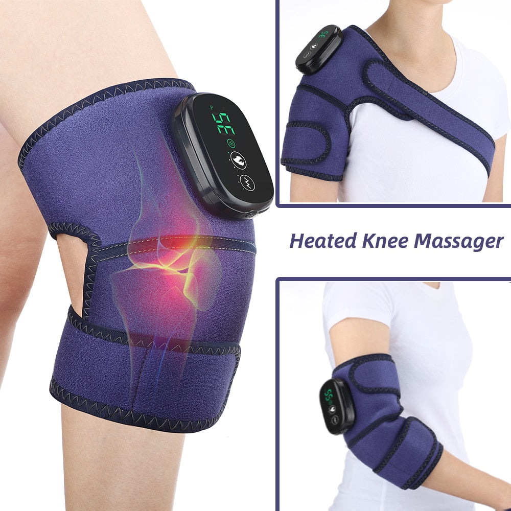 Electric Knee Massager USB Heating Vibration Infrared Hot Compress Therapy Elbow Shoulder Knee Massage Pad For Joint Pain Relief