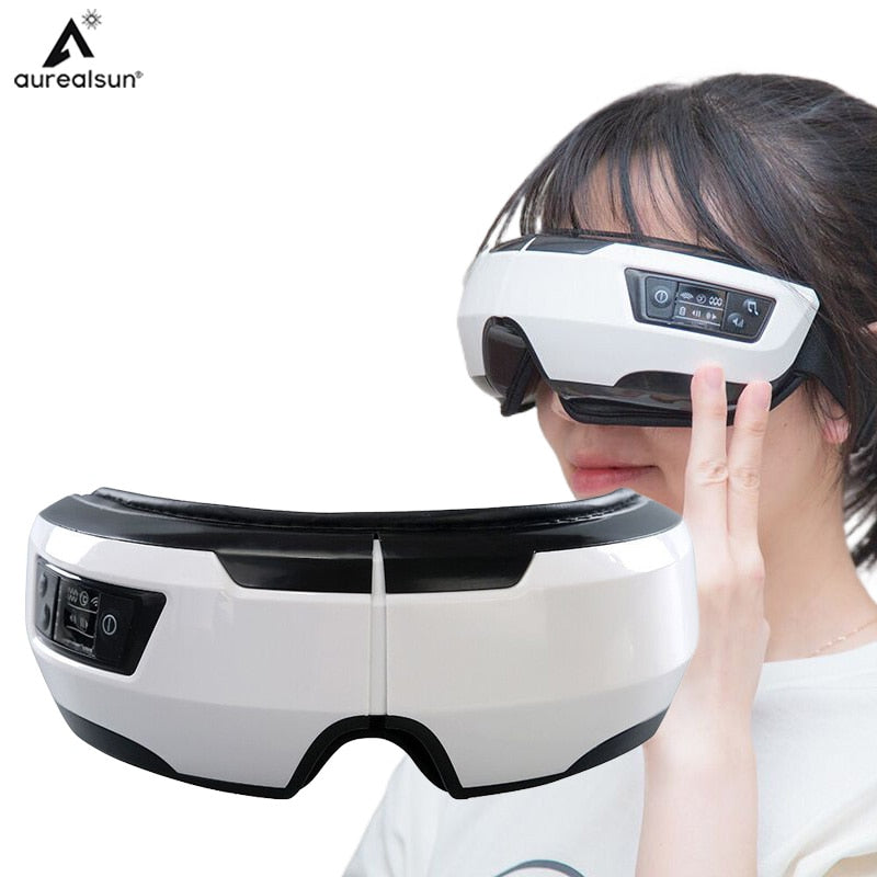 Eye Massager Smart Airbag Vibration Eye Health Care Instrument Hot Compress Bluetooth Massage Glasses Fatigue Pouch &amp; Wrinkle