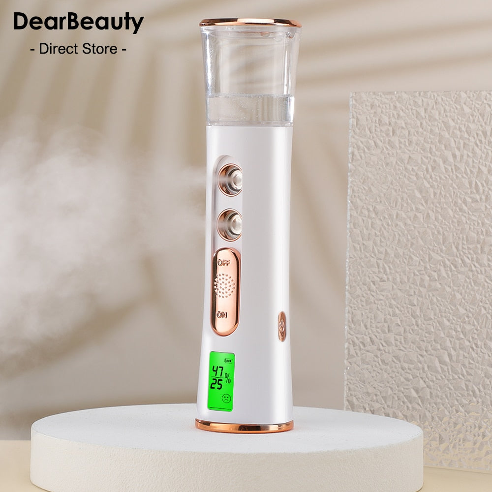 Mist Sprayer Handheld Nano Beauty Instrument Mini Hydrating Humidifier Skin Care LED Display Portable Facial Steamer Nebulizer