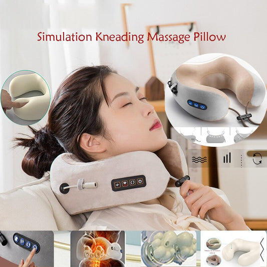 Neck Massager Electric EMS Muscle Comfortable Massager Relaxation U-shaped Kneading Heating Cervical Vertebra Neck Pillow