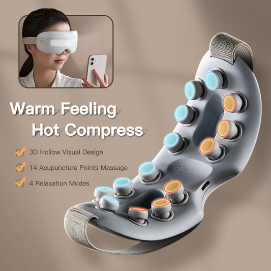 Massageador de pontos de acupuntura visual Massageador de olhos com calor para cuidados com os olhos Dispositivo de massagem Terapia de amassamento alivia olhos cansados ​​e secos