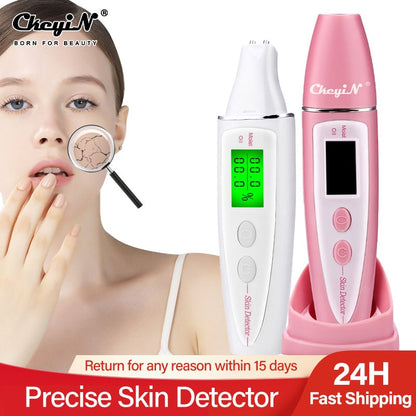 Detector preciso LCD digital testador de umidade de óleo de pele para cuidados com a pele do rosto com sensor de biotecnologia Lady Beauty Tool Spa Monitor