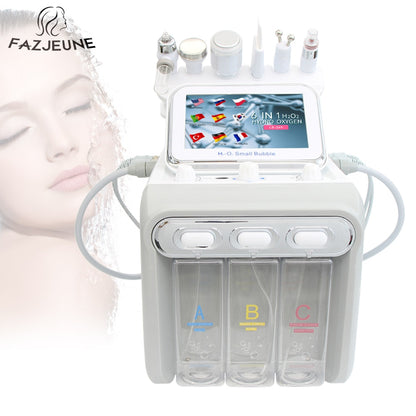 Mise à niveau 6 en 1 hydrogène oxygène petite bulle RF Instrument de beauté lifting du visage dispositif de dermabrasion épurateur de peau Spa du visage