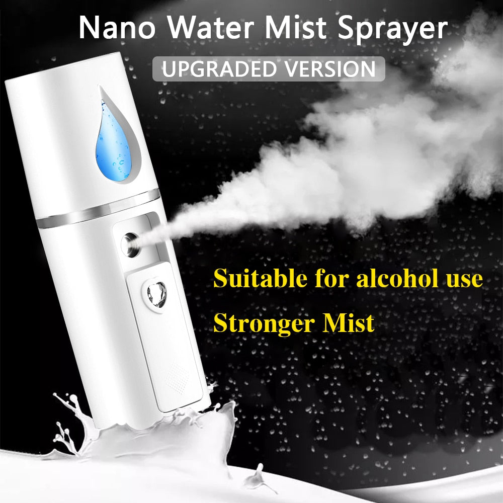 Mini Nano Mist Sprayer Cooler Facial Steamer Humidifier USB Rechargeable Face Moisturizing Nebulizer Beauty Skin Care Tools