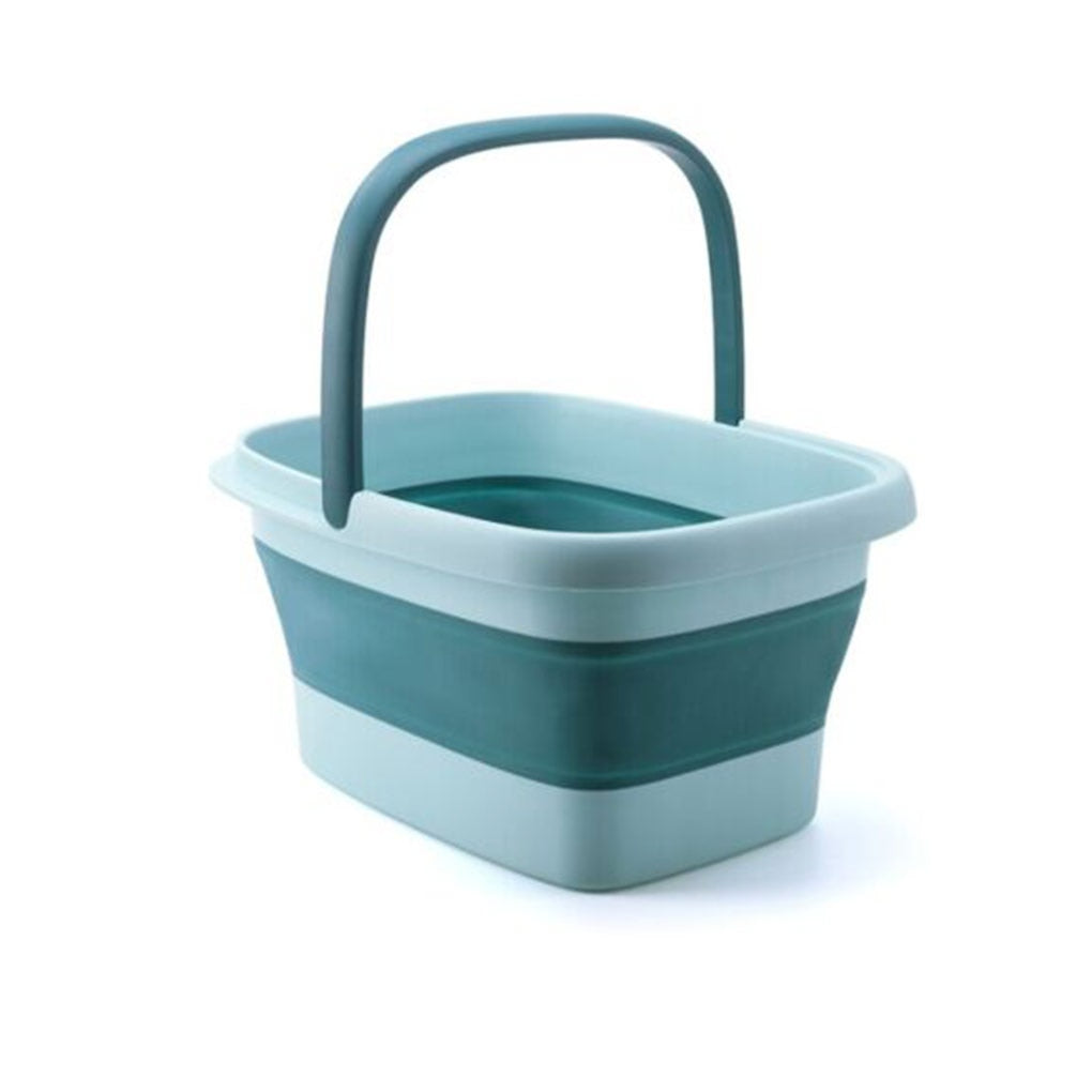 Foot Bath Basin Foldable Massage Tub Large Capacity Portable Dorm Spa Travel Camping Soak Bucket with Handle Dark Blue