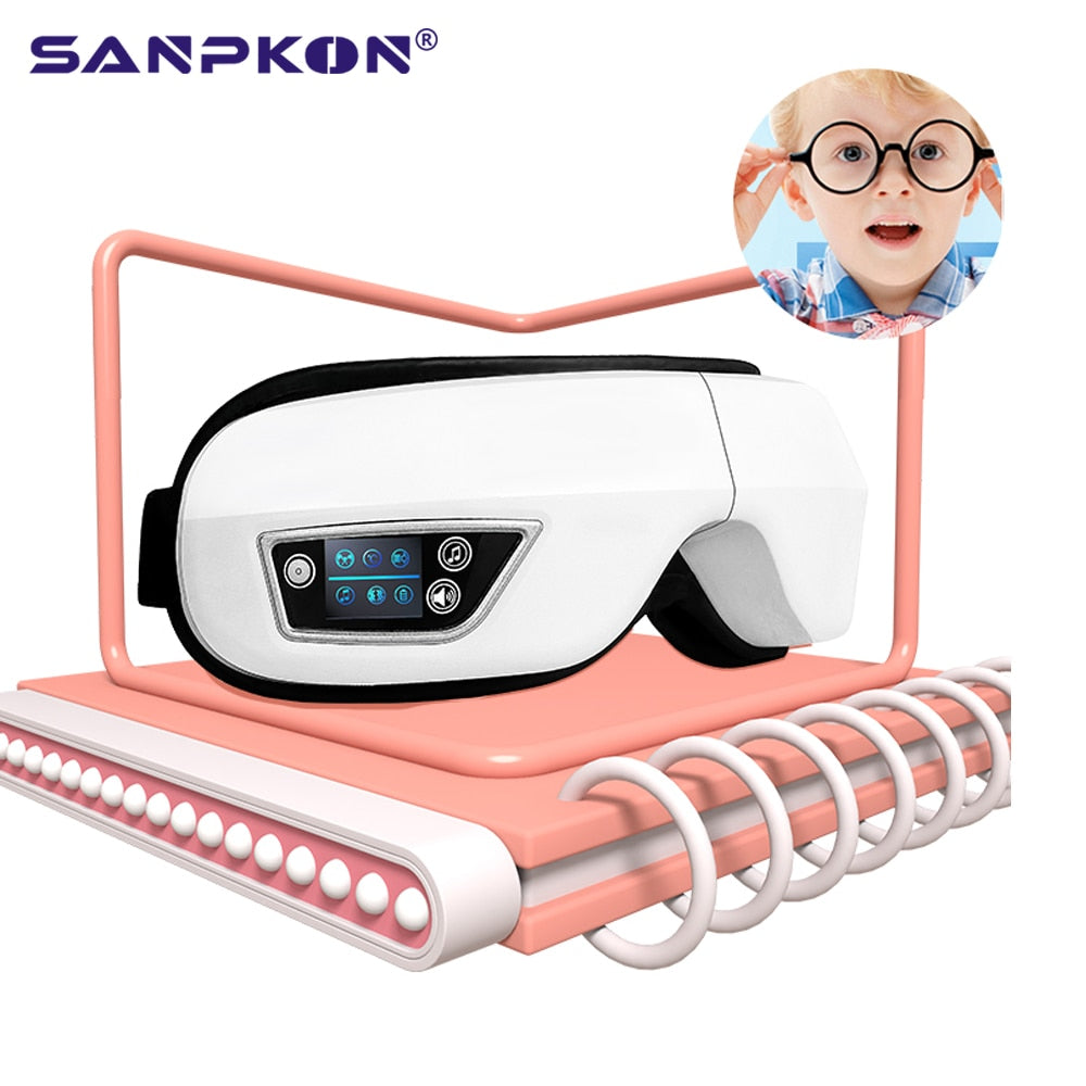 Bluetooth Eye Massager Eye Mask Music Magnetic Air Pressure Heating Vibration Massage Relax Glasses Electric DC Eyes Care Device