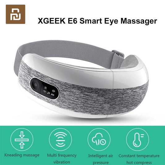 XGEEK E6 Smart Eye Massager Compatível com Bluetooth Music 40 Graus Hot Compress 4 Modes Press Dobrável Eye Relax Massager Eye