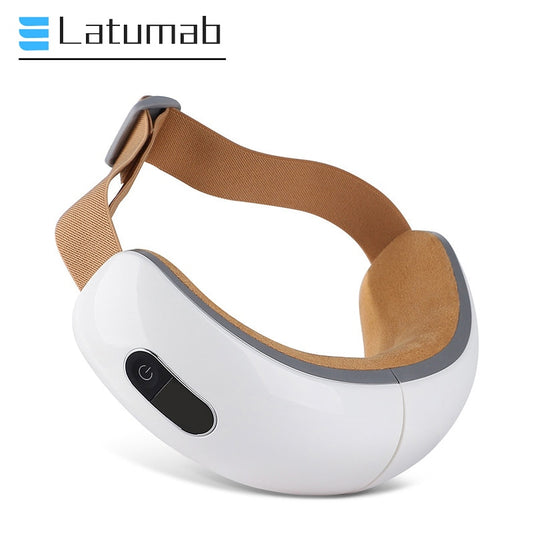 Massageador de olhos Latumab com vibração de compressão Bluetooth de calor para aliviar a tensão ocular Olheiras Bolsas para os olhos Massageador para terapia ocular