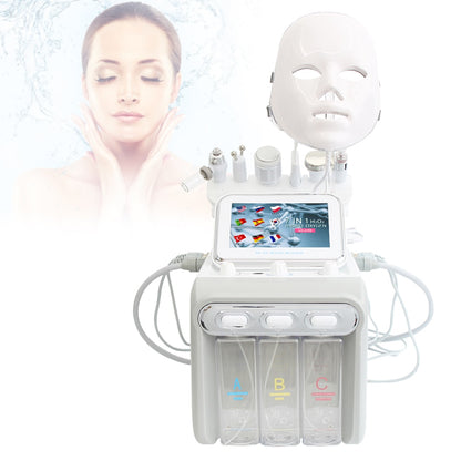 Upgrade 7 in 1 Hydro Oxygen Facial Machine Water Dermabrasion Skin Care Cleaning Rejuvenation LED Mask Beauty Device For Salon