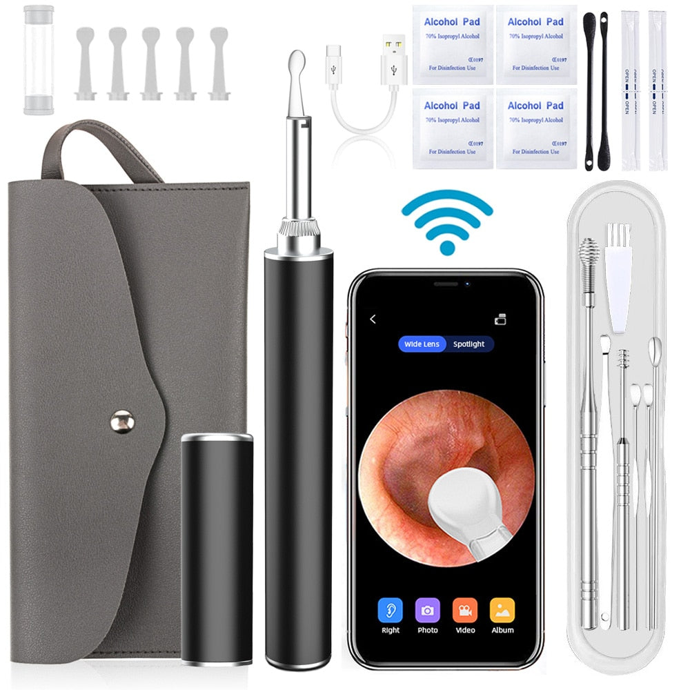 WiFi Ear Cleaner Wax Removal Otoscope Cleaning Pick Tool LED Light Camera Wireless Clean Earwax Remover Personal Health Care