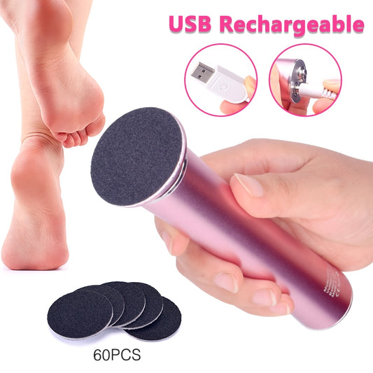 Máquina elétrica removedora de calos de cutícula recarregável USB recarregável sem fio ferramenta de pedicure ferramenta de cuidado de calcanhar com lixa