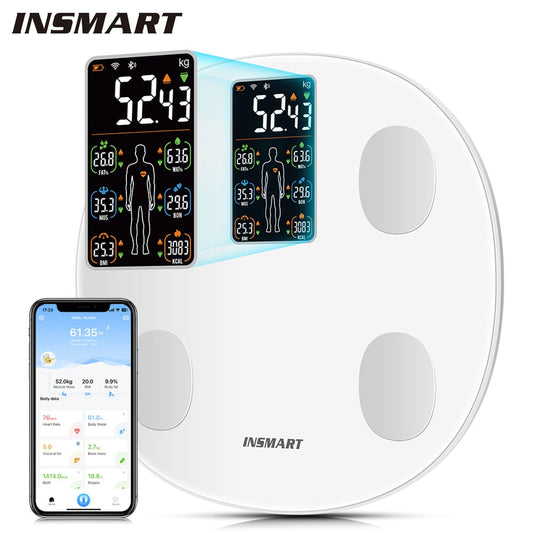 INSMART Digital Body Weight Scale with Screen for Body Fat Scale BMI Bluetooth Bathroom Scales Balance Smart Scales