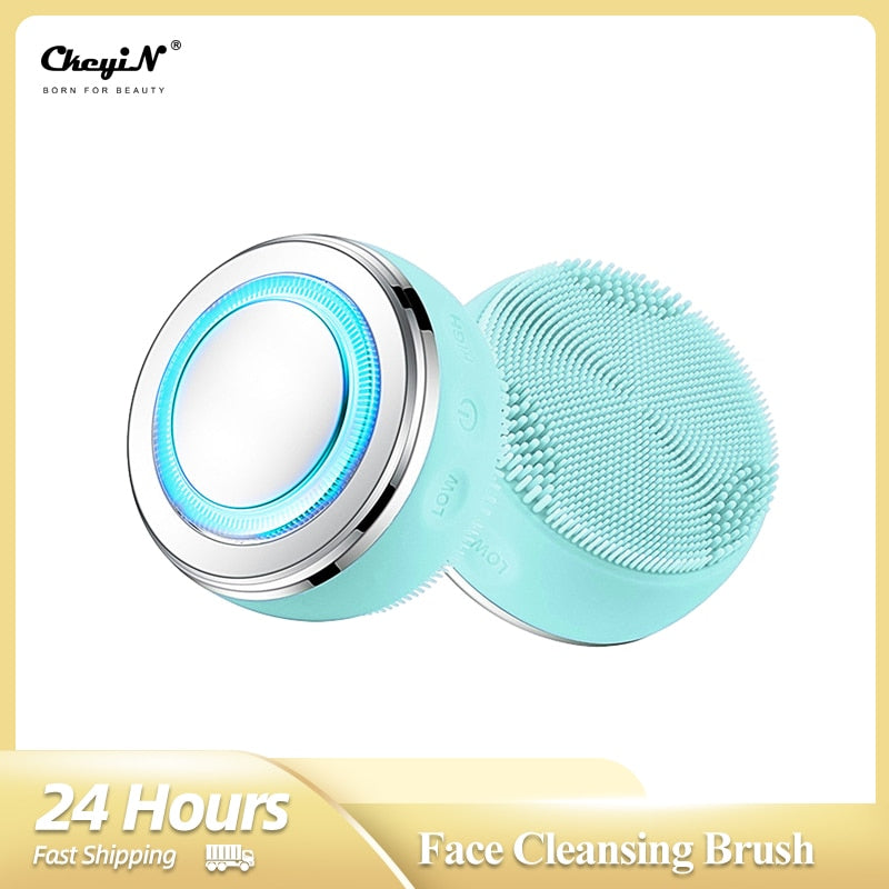 CkeyiN Electric Facial Cleansing Brush Ultrasonic Silicone Face Deep Cleaner Massager Beauty Machine Blackhead Remover Skin Care