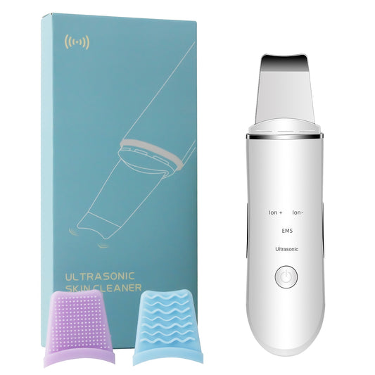 Ultrasonic Ion EMS Facial Skin Scrubber Electric Exfoliator Pore Cleaner Blackhead Removal Rechargeable Beauty Device