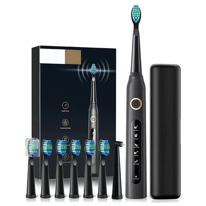 Electric Sonic Toothbrush USB Rechargeable Adult Waterproof Electronic Tooth Brushes Replacement Heads Travel Set