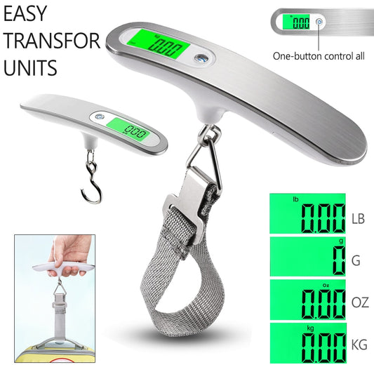 Portable LCD Digital Hanging Scale Luggage Suitcase Baggage Weight Travel Scales with Belt for Electronic Weight Tool 50kg/110lb