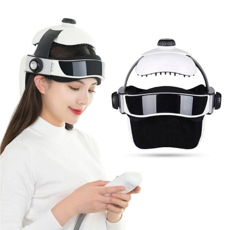 Electric Head Massage Helmet Air Pressure Vibration Therapy Massager