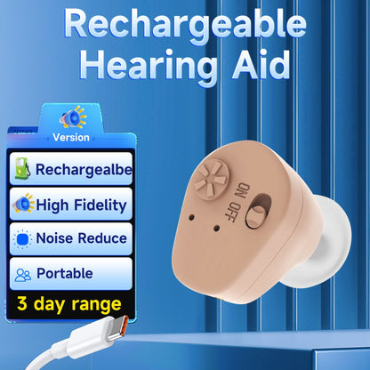 Hearing Aids Rechargeable Sound Amplifier Hearing Aid for the Deafness Behind Ear Adjustable Amplifier Speaker Amplified