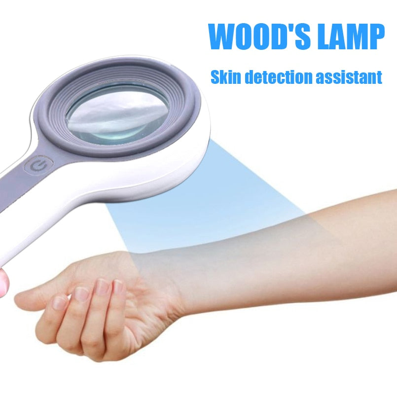 Lâmpada Woods médica analisador de pele em instrumentos analíticos clínicos dermatoscópio testador de doenças de pele