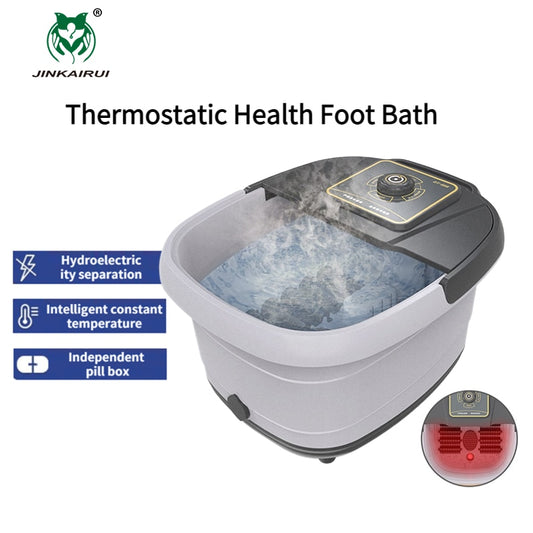 JKR Foot Spa Bath Massage Machine 12 Roller Heated Foot Washing Tub Aliviar a Fadiga Temperatura Constante Cuidados com os Pés Para Presente em Casa