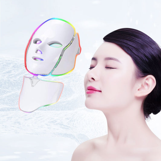 LED Beauty Mask Photon Facial Skin Care Therapy 7 Colors Neck Face Mask Beauty Care Infrared Home LED Mask Beauty