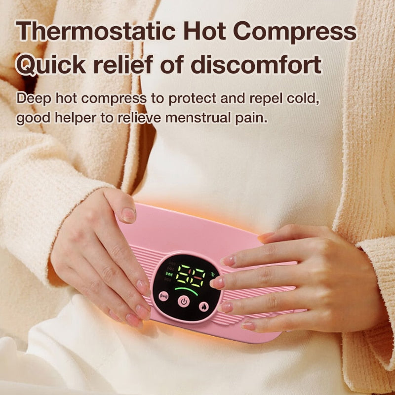 SITUOFUN Menstrual Heating Pad Abdominal Massager Warm Palace Belt Waist Vibration Massage Device for Cramps Period Pain Relief