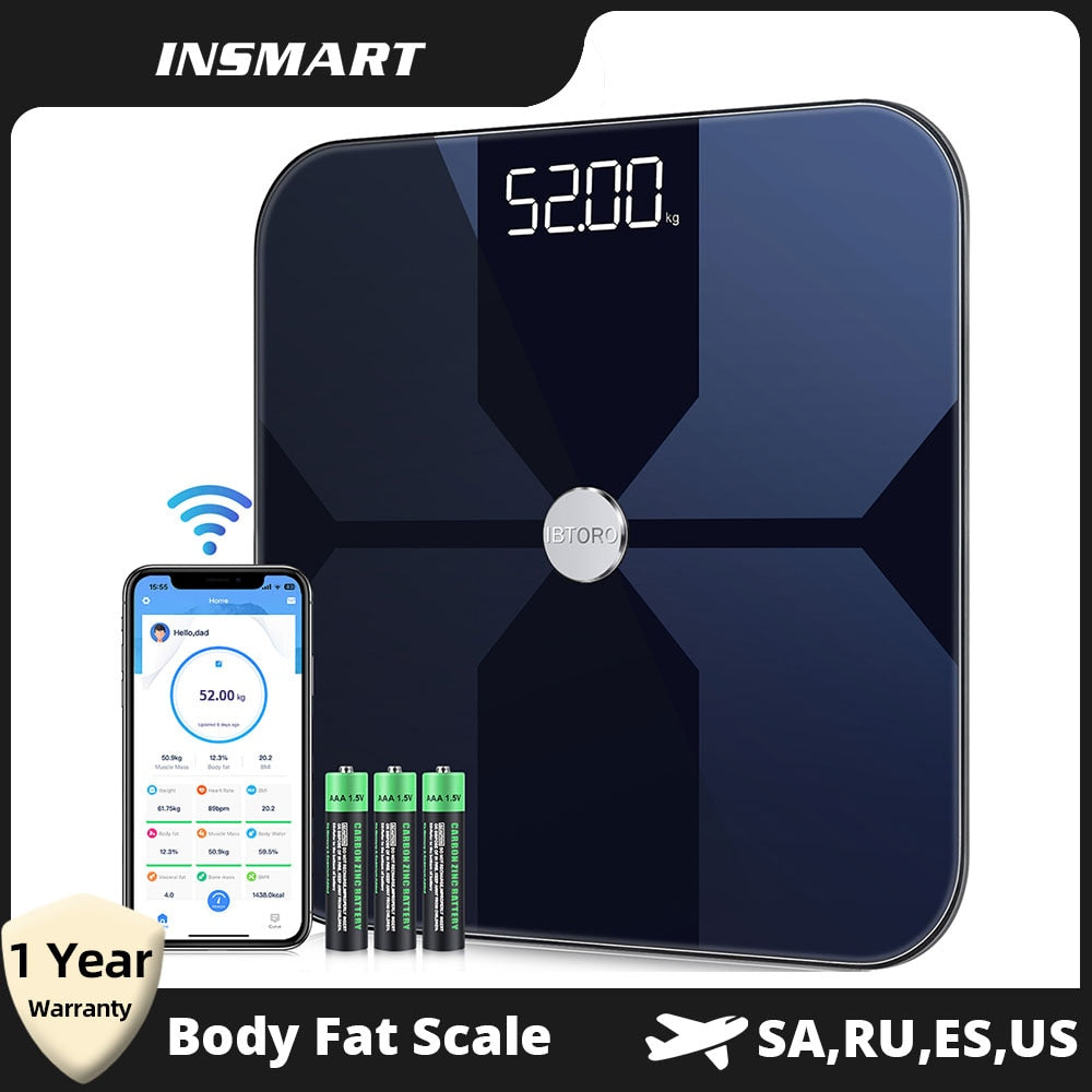 INSMART Smart Body Fat Weight Scales Bioimpedance Scale Digital Balance Composition Analyzer Bluetooth WIFI Bathroom Scale