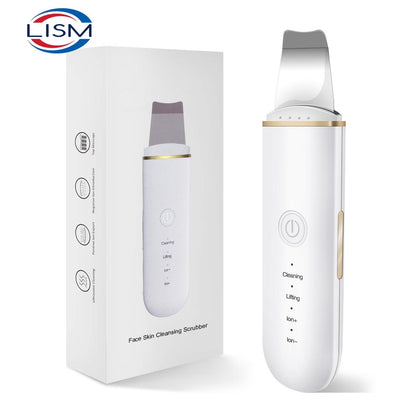 Ultrasonic Skin Scrubber Vibration Face Espátula Removedora de cravos Pá Limpeza Cavitação Peeling Facial Lifting Cuidados com a pele