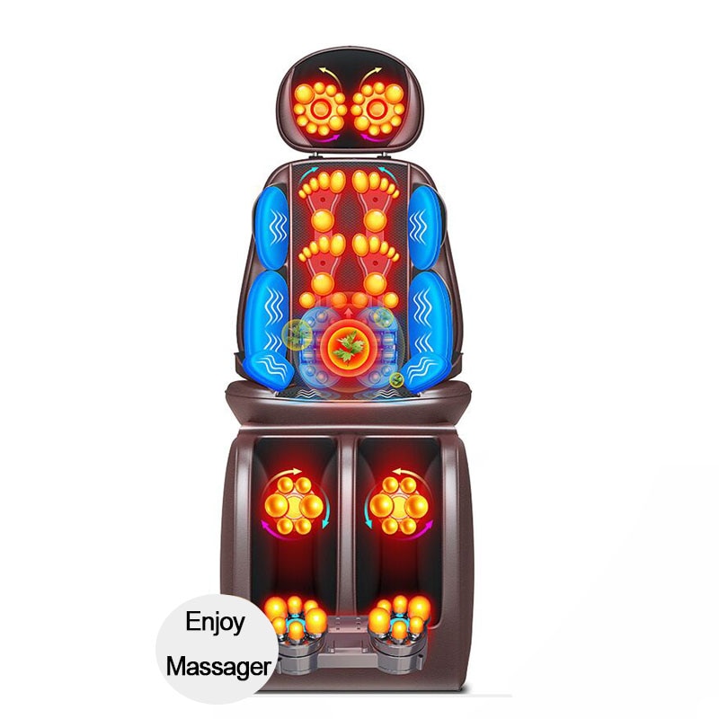 Upgrade Electric Full Body Massage Chair Neck Back Waist Massage Cushion Heat Vibrate Kneading Leg Massage Pad Seat Relaxation