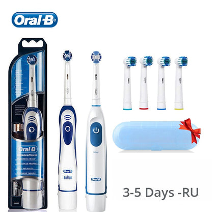 Oral B escova de dentes elétrica rotação dentes limpos escova de dentes adulto DB4010 escova de dentes elétrica com 4 cabeças de reposição extras