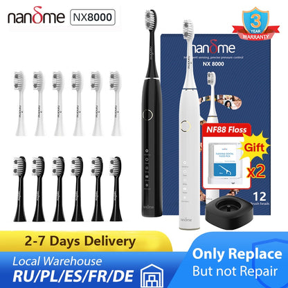 Nandme NX8000 Smart Sonic Electric Toothbrush IPX7 À Prova D' Água Micro Vibração Clareador De Limpeza Profunda Sem Machucar Os Dentes