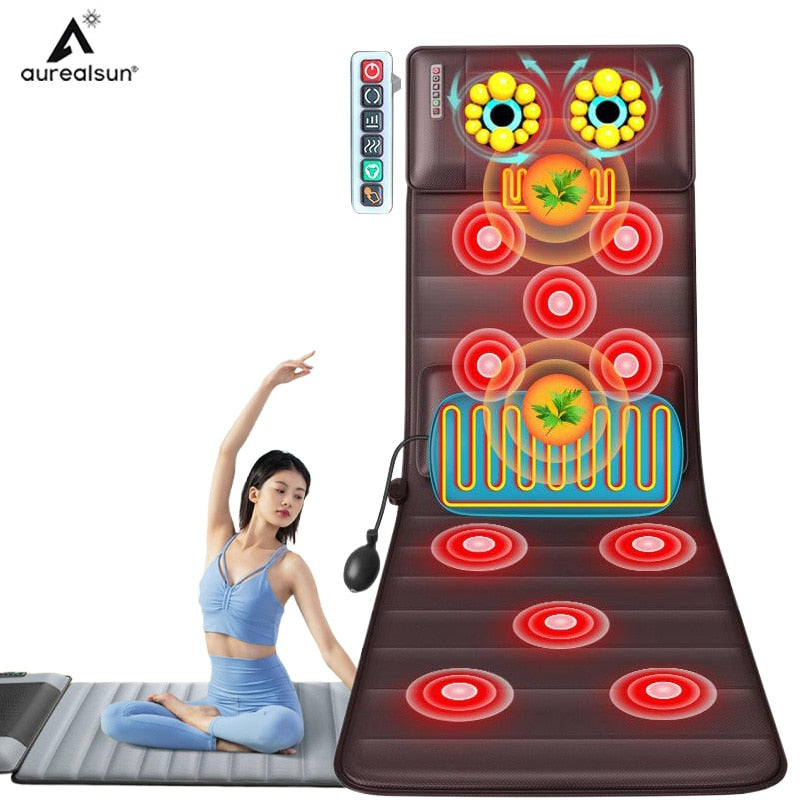 Electric Massage Mat Health Care Relax Full Body Cushion Neck Back Waist Legs Pain Relief Vibrating Chair Mat Heating Massager