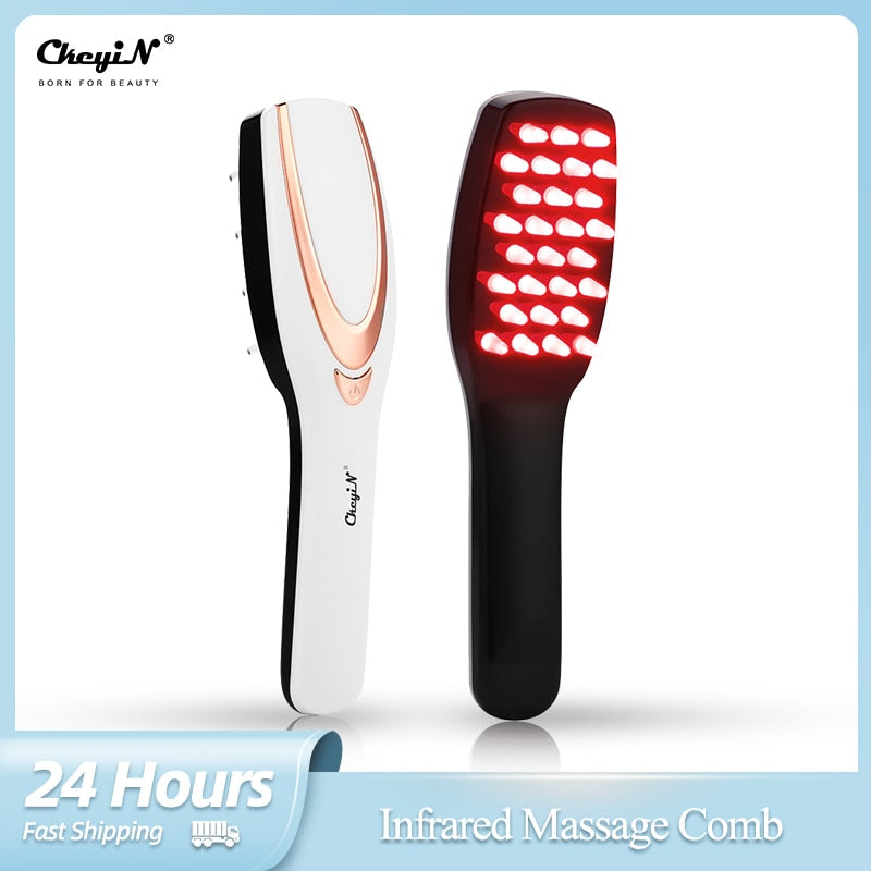 CkeyiN 3 in 1 Electric Wireless Infrared Ray Massage Comb Hair Growth 3 Modes Vibration Head Scalp Massager Anti Hair Loss Care