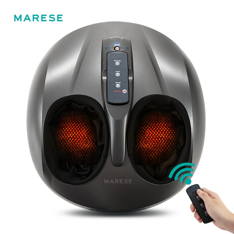 MARESE M118 Massageador elétrico para os pés, terapia de aquecimento, Shiatsu, com rolo de amassamento profundo, máquina de massagem de compressão de ar, cuidados com a saúde