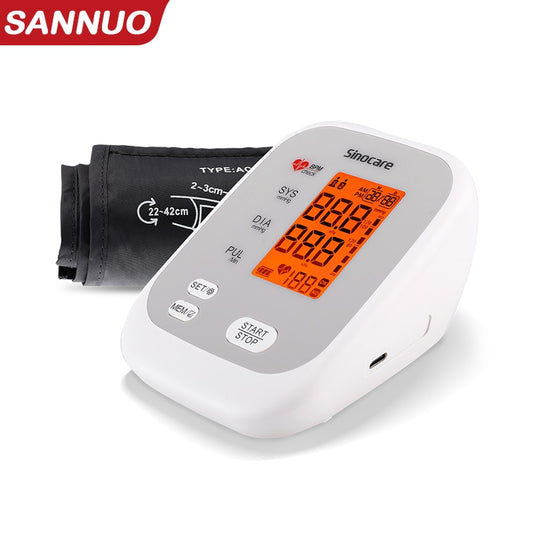 Sannuo tensiomètre bras supérieur dispositif de brassard de pression artérielle numérique automatique BP Machine moniteur de pouls de fréquence cardiaque voix