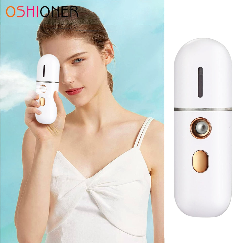 OSHIONER Nano Facial Sprayer USB Humidifier Rechargeable Nebulizer Face Steamer Beauty Instruments Moisturizing Skin Care Tools