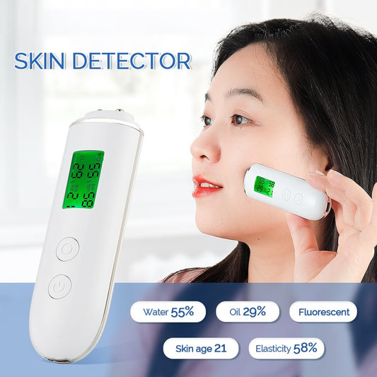 Skin Tester Face Skin Moisture&amp;Oil Content Skin Analyzer Skin Water Cheek Elastic Skin Age Test Meter Fluorescent Agent Detector