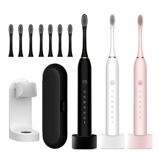 Newest Ultrasonic Electric Toothbrush Rechargeable USB with Base 6 Mode Adults Sonic Toothbrush IPX7Waterproof Travel Box Holder